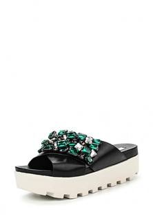 Сабо Lost Ink NYAH GEM FLATFORM JEWELLED SLIDE- BLACK