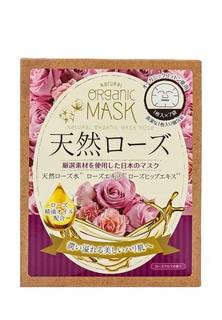 Маски Japan Gals для лица органические с экстрактом розы, 7 шт