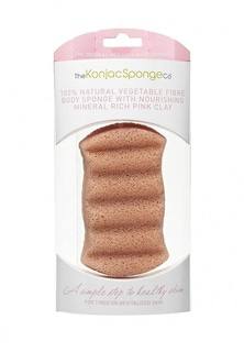 Спонж The Konjac Sponge Co для мытья тела Premium Six Wave Body Puff with French Pink Clay (премиум-упаковка)