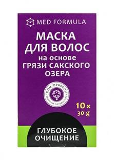 Набор масок 10 шт. Мануфактура Дом Природы для волос "Глубокое очищение" (для жирных волос) на основе Сакской грязи, 10 саше