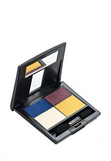 Тени Make Up Factory Матовые 4-х цветные для глаз Mat Eye Colors, т.420 синий, баклажан, белый, желтый