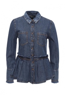 Рубашка джинсовая Lost Ink DENIM RAW EDGE PEPLUM SHIRT