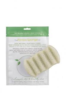 Спонж The Konjac Sponge Co для мытья тела 6 Wave Body Konjac Sponge Green Clay