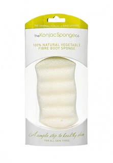 Спонж The Konjac Sponge Co для мытья тела Premium Six Wave Body Puff Pure White 100% (премиум-упаковка)