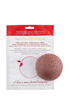 Спонж The Konjac Sponge Co для умывания лица Facial Puff Konjac Sponge Red Clay