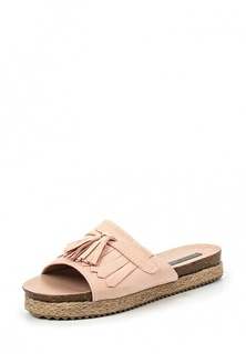 Сабо Lost Ink NANCY JUTE WRAP FRINGED FLAT SANDAL NUDE