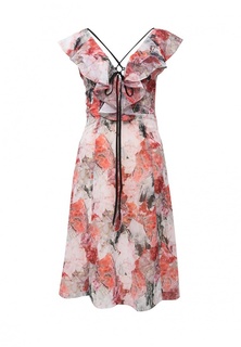 Платье Lost Ink JADE CRYSTAL FLOWER PRINT DEEP V DRESS