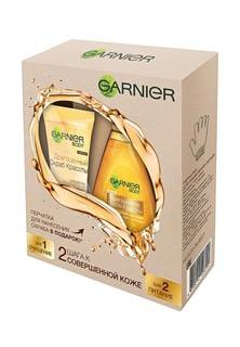 Набор Garnier Масло-спрей для тела Драгоценное масло красоты питательное, 150мл, Скраб для тела Драгоценный скраб красоты питающий, 200 мл