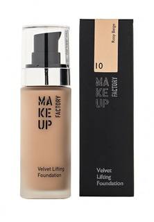 Тональный крем Make Up Factory для комбинированной кожи с эффектом лифтинга Velvet Lifting Foundation тон 10 розовый бежевый