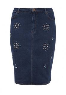 Юбка джинсовая Lost Ink Plus DENIM PENCIL SKIRT WITH EMBELLISHMENT