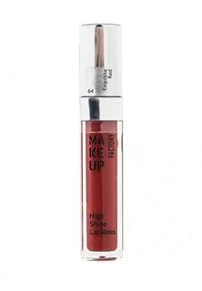 Блеск для губ Make Up Factory с эффектом влажных губ High Shine Lip Gloss тон 64 изящный красный