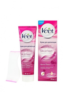 Крем Veet для депиляции с ароматом бархатной розы и эфирными маслами, 90 мл