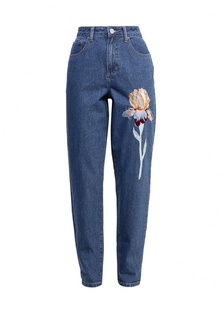 Джинсы Lost Ink MOM JEAN WITH FLORAL EMBROIDERY