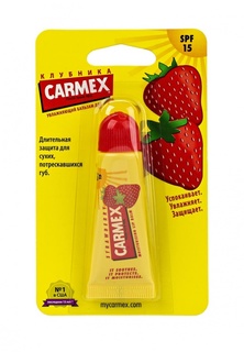 Бальзам Carmex для губ клубничный с защитным фактором, SPF 15 в тубе