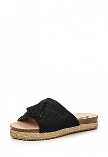 Шлепанцы Lost Ink NANCY JUTE WRAP FRINGED SLIDE BLACK