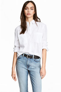 Рубашка из смесового льна H&M