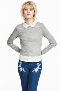 Вязаный джемпер с воротником H&M