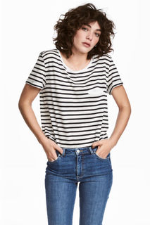 Трикотажный топ в полоску H&M