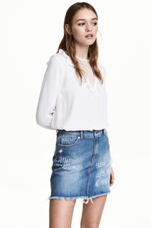 Блузка с кружевной кокеткой H&M