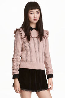 Вязаный джемпер с оборками H&M