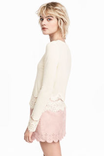 Джемпер с кружевной отделкой H&M