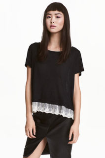Топ с кружевным кантом H&M