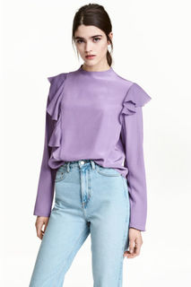 Креповая блузка с оборками H&M