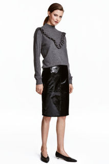 Лакированная кожаная юбка H&M