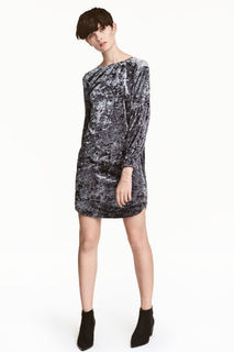 Платье из жатого бархата H&M