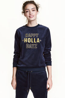 Свитшот из велюра H&M