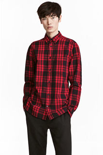 Клетчатая рубашка из хлопка H&M