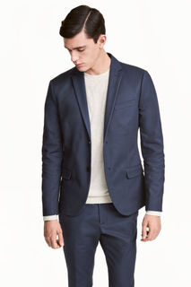 Хлопковый пиджак Slim fit H&M
