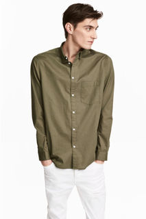 Хлопковая рубашка Regular fit H&M