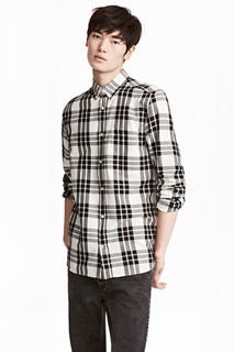 Клетчатая рубашка из хлопка H&M