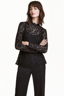 Кружевной топ с баской H&M