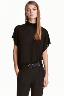 Топ из смесового льна H&M