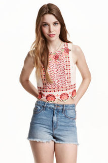Топ с вышивкой H&M