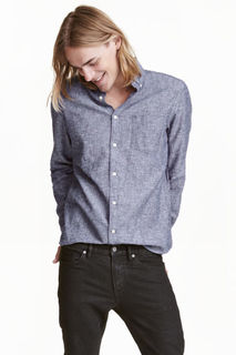 Рубашка из смесового льна H&M