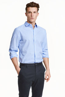 Рубашка из хлопка Slim fit H&M