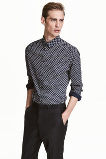 Хлопковая рубашка Slim fit H&M