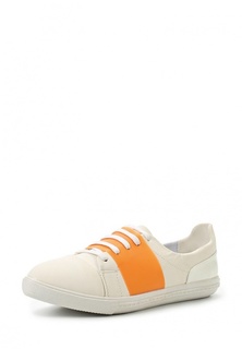 Кроссовки Lost Ink STARLA LACE UP ALMOND TOE PLIMSOLL - WHITE/ ORANGE