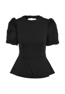 Блуза Lost Ink FUR SLEEVE PEPLUM