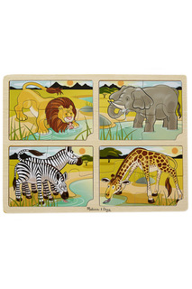 Пазл Сафари, 4 в 1 Melissa & Doug