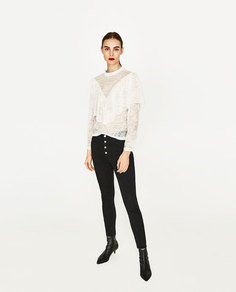 Блуза из кружева с воланом Zara