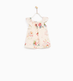 Платье с вышивкой и принтом Zara