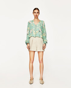 Блуза с принтом «цапли» Zara