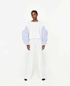 Комбинированная толстовка с воланами Zara