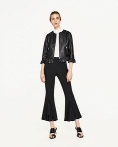 Куртка из искусственной кожи с воланами Zara