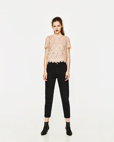 Футболка из кружева с вышивкой Zara