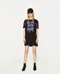 Платье с отделкой пайетками Zara